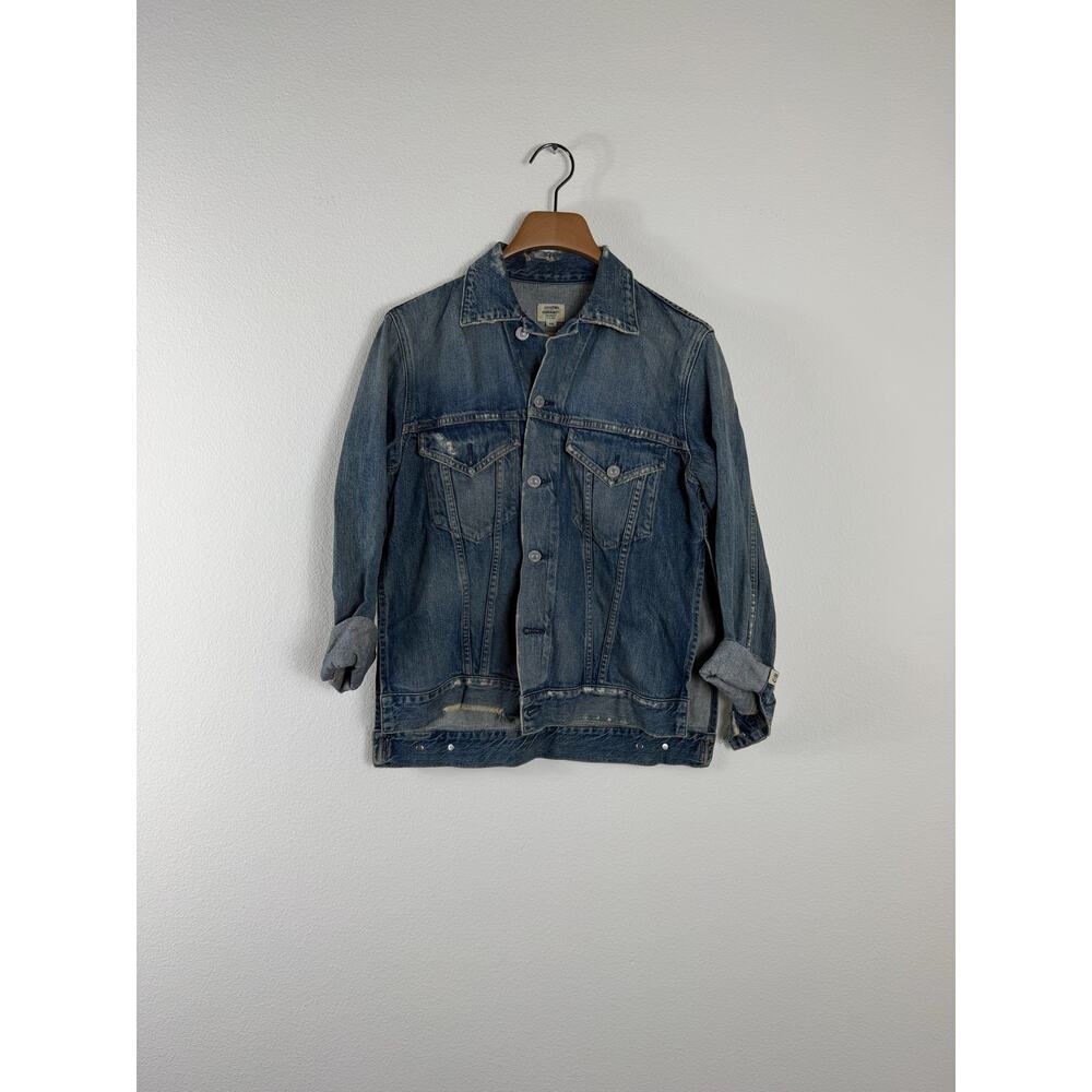 Citizens of humanity crista side split hem denim jean jacket - Picture 3 of 8